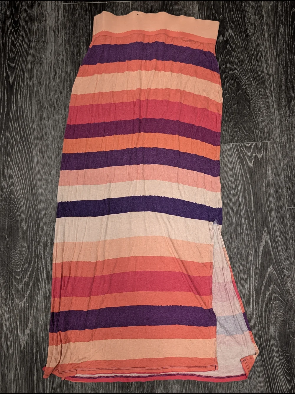 a.n.a Pink, Coral & Purple Striped Maxi Skirt